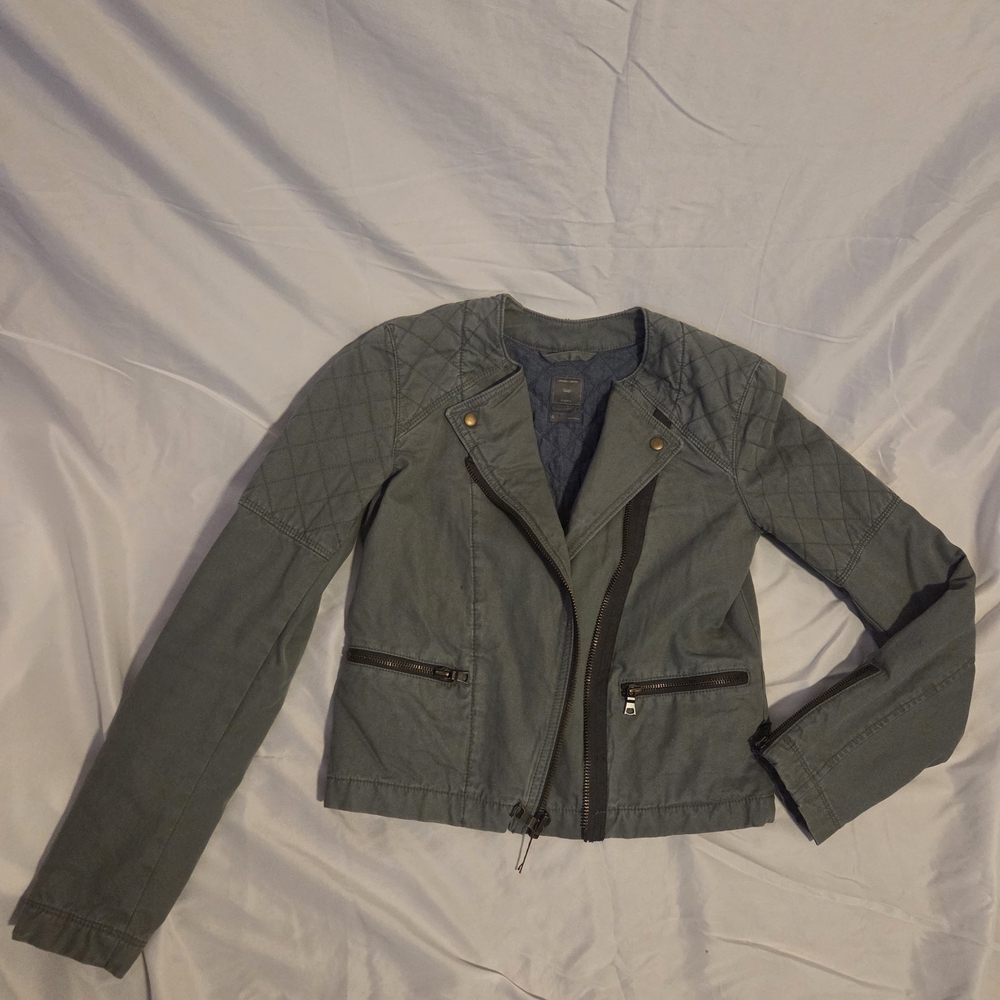 GAP Women's Quilted Utility Jacket Green/Grey